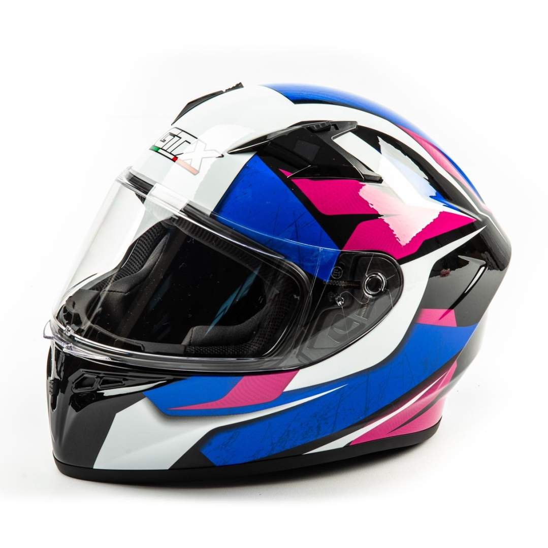 Шлем мото интеграл GTX 578 №3 (M) BLACK/PINK BLUE WHITE